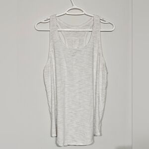 Lululemon Cool Racerback Tank Top White Grey Stripe Size 10-12